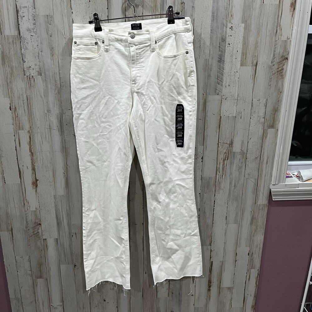 New! JCrew Factory Tall flare crop jean in signature stretch Mid Rise 29 Tall